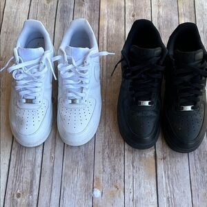 Nike Air Force 1 Shoes - Dual White and Black